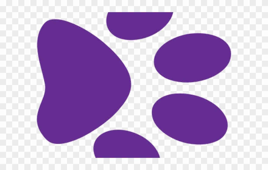 Paw Clipart Purple - Circle - Png Download