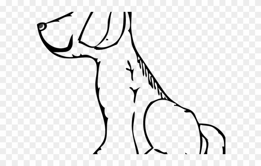 Dogs Clipart Outline - Clipart Dog Face Side - Png Download