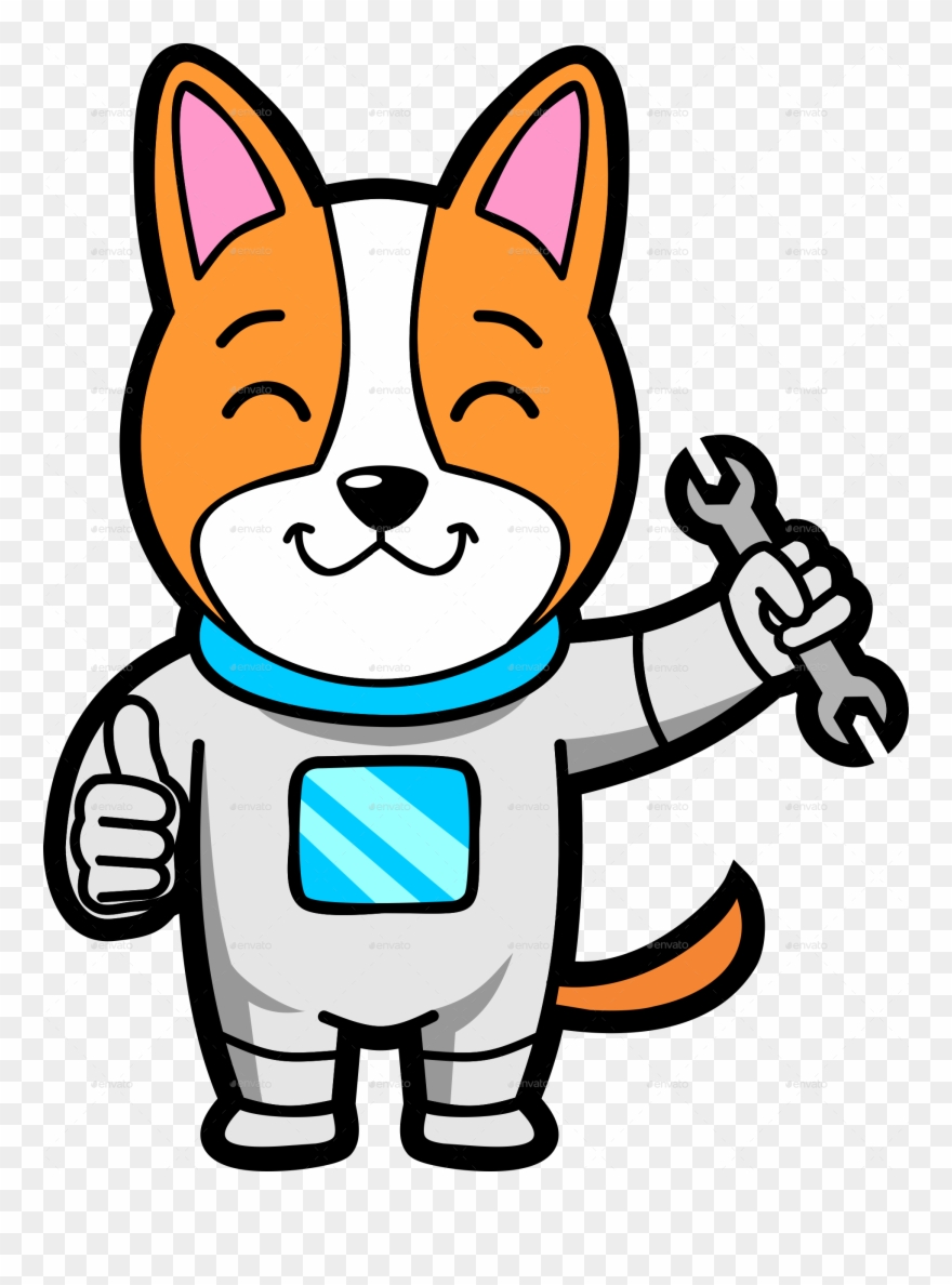 And Png Files/4 - Cute Space Dog Clipart