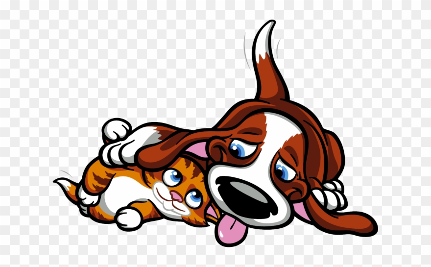 Hund Und Katze - Cartoon Clipart