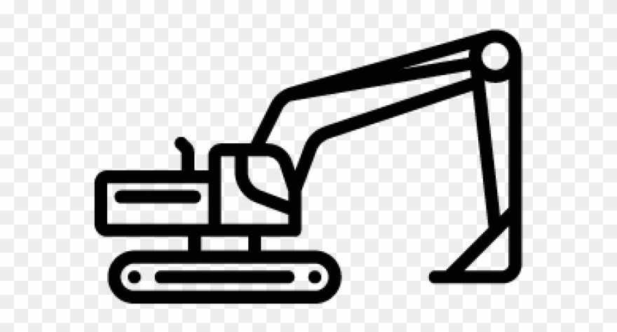Excovator Clipart Silhouette - Excavator Clipart Black And White Png Transparent Png