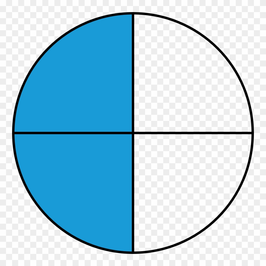 Zwei Viertel Kreisausschnitt - Circle Clipart