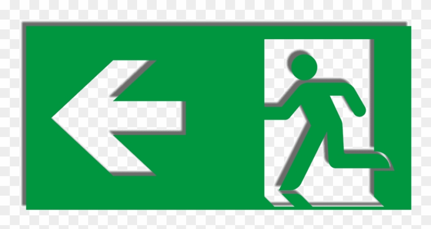 Aufkleber Mit Rettungszeichen Transparent Gr N Folie - Exit Sign Right And Left Clipart