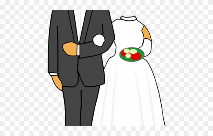 Bride Clipart Wedded Couple - Wedding Couple Cartoon Png Transparent Png