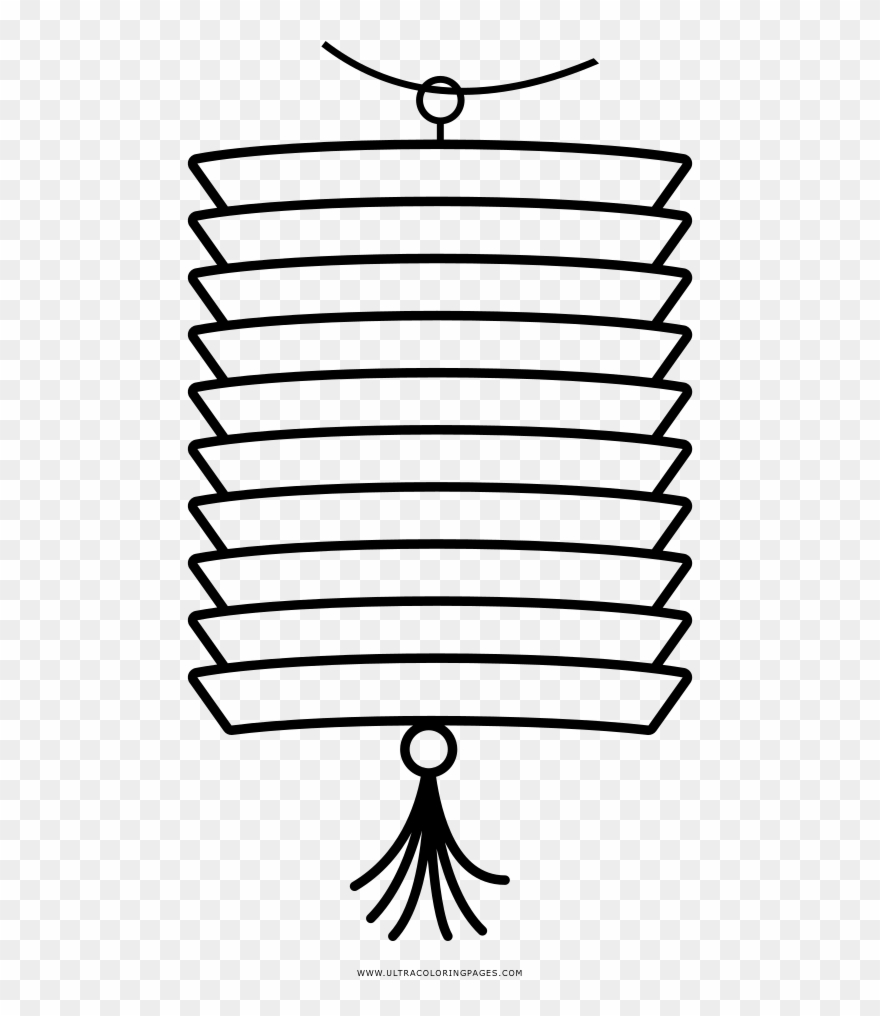 Chinese Lantern Coloring Page - Chinese Lanterns Black And White Clipart