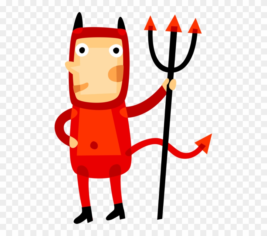 Satanic Clipart Devil Pitchfork - Halloween Costume Illustration Png Transparent Png