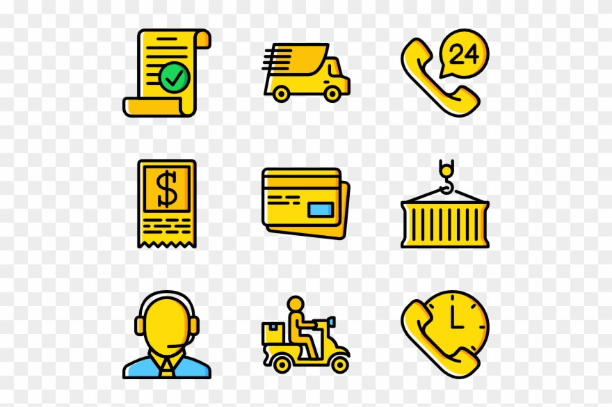 220 Icons - Delivery - Yellow Icon Png Clipart