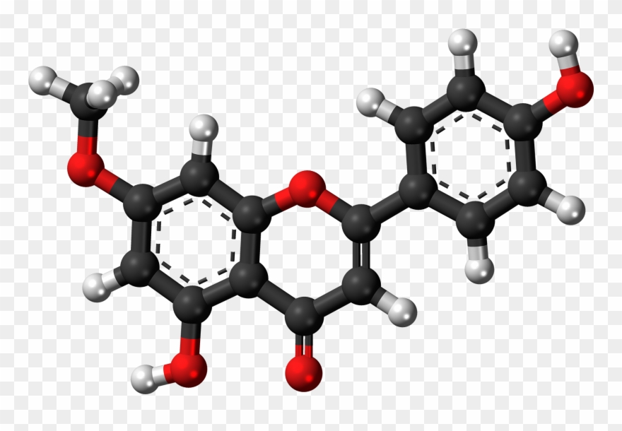 Genkwanin Molecule Ball - Molecule Clipart
