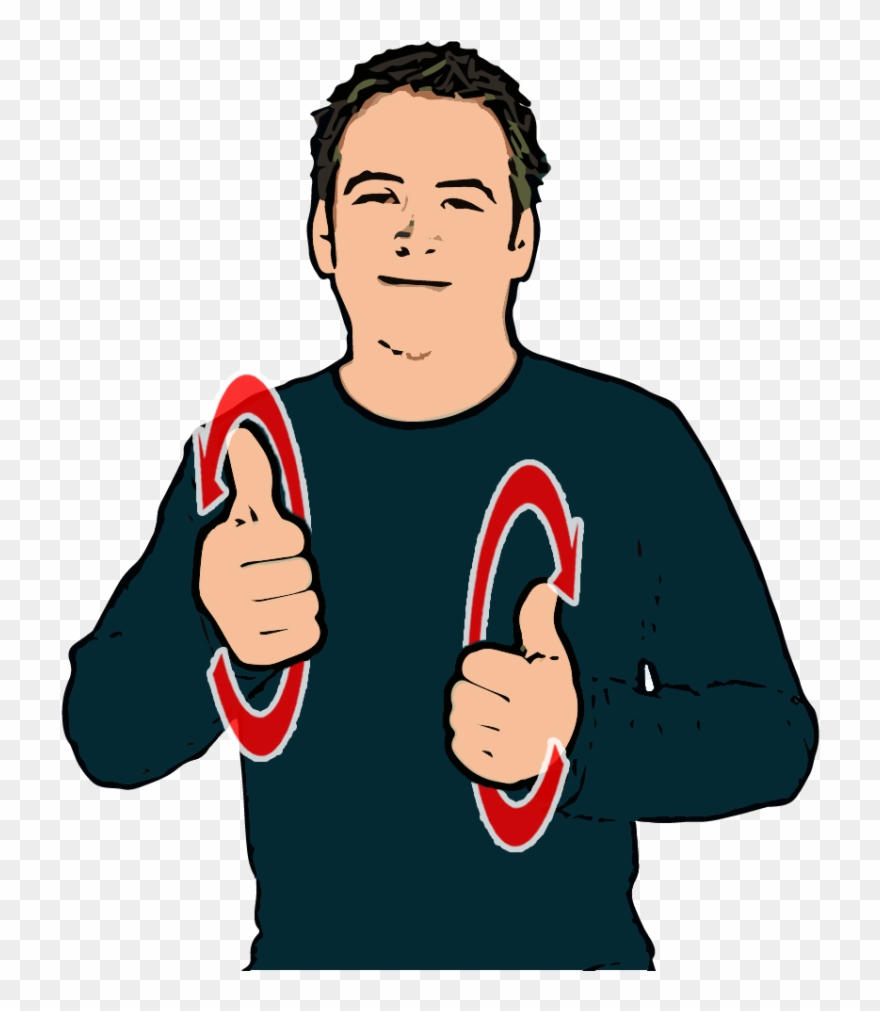 Both Hands Closed With Thumbs Up Make Forward Circles - British Sign Language Saturday Clipart