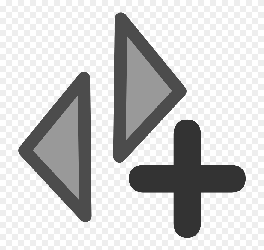 Separate, Insert, Triangles, Plus, Grey, Black, Back - Separation Icon Clipart