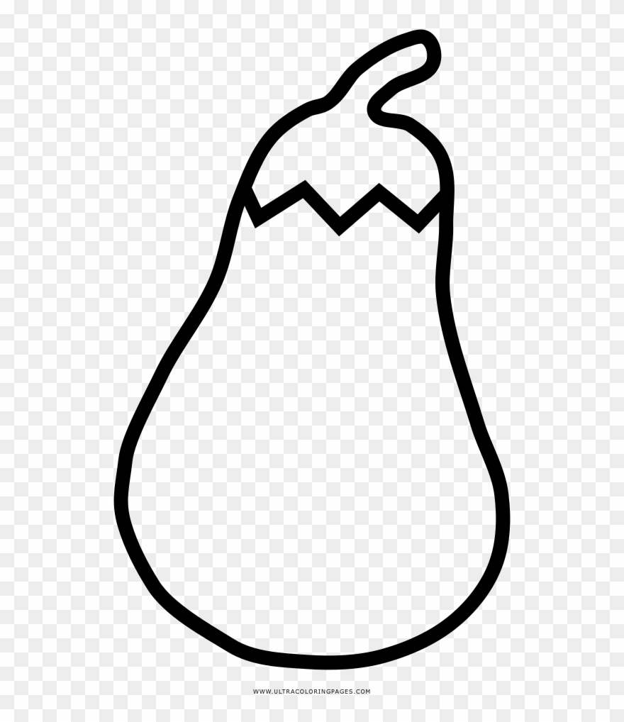 Eggplant Coloring Page - Line Art Clipart