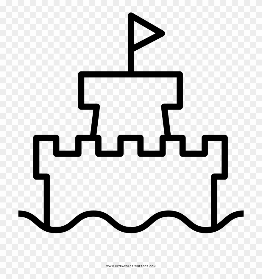 Sand Castle Coloring Page - Imagens De Castelo De Desenho Clipart