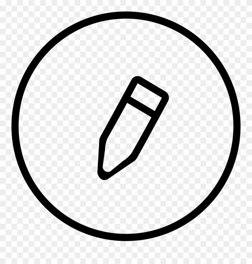 Edit Pencil Outline In Circular Button Comments - Play Icon Clipart
