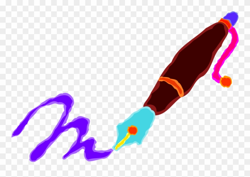 Vector Illustration Of Fountain Pen Writing Instrument - Big Writing Clipart