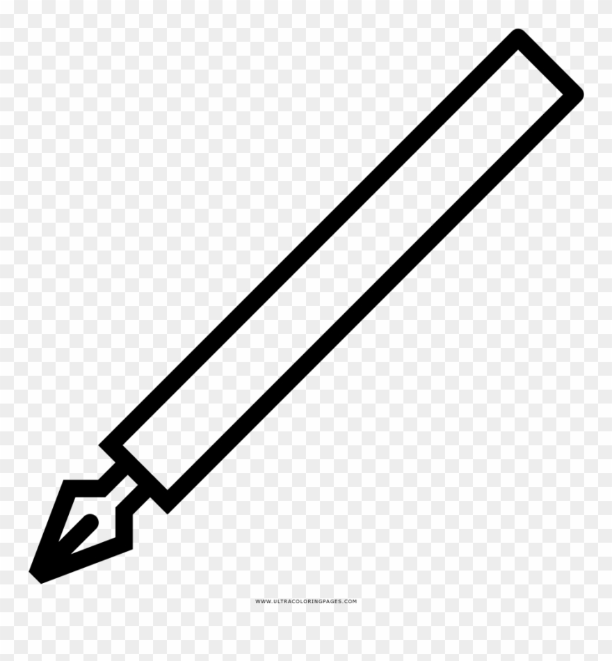 Fountain Pen Coloring Page - Line Art Clipart