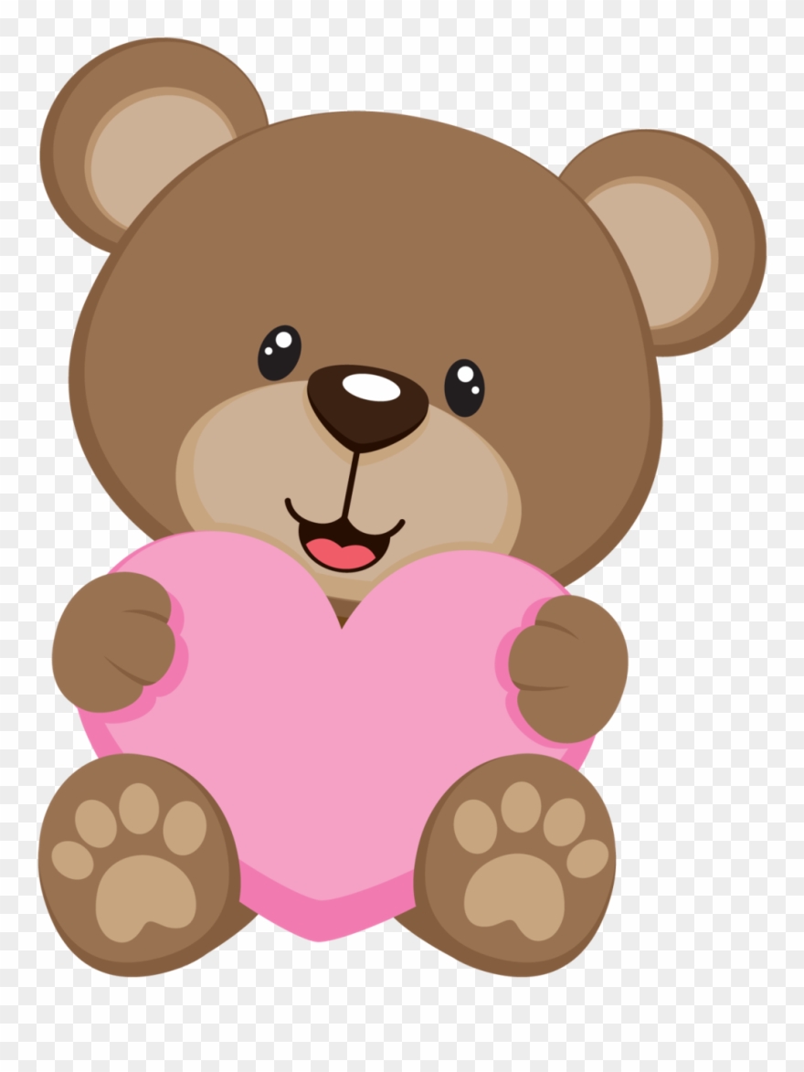 Girl Sticker - Ursinho Marrom E Rosa Clipart