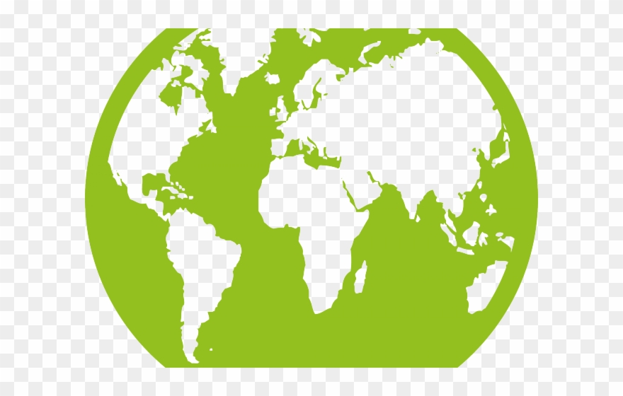 Earth Clipart Cute - Green Map Of The World - Png Download