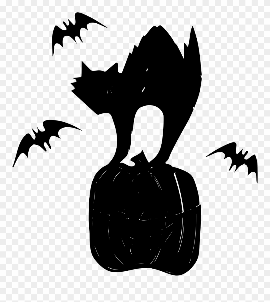 Download Png - Black Cat Clipart Halloween Transparent Png