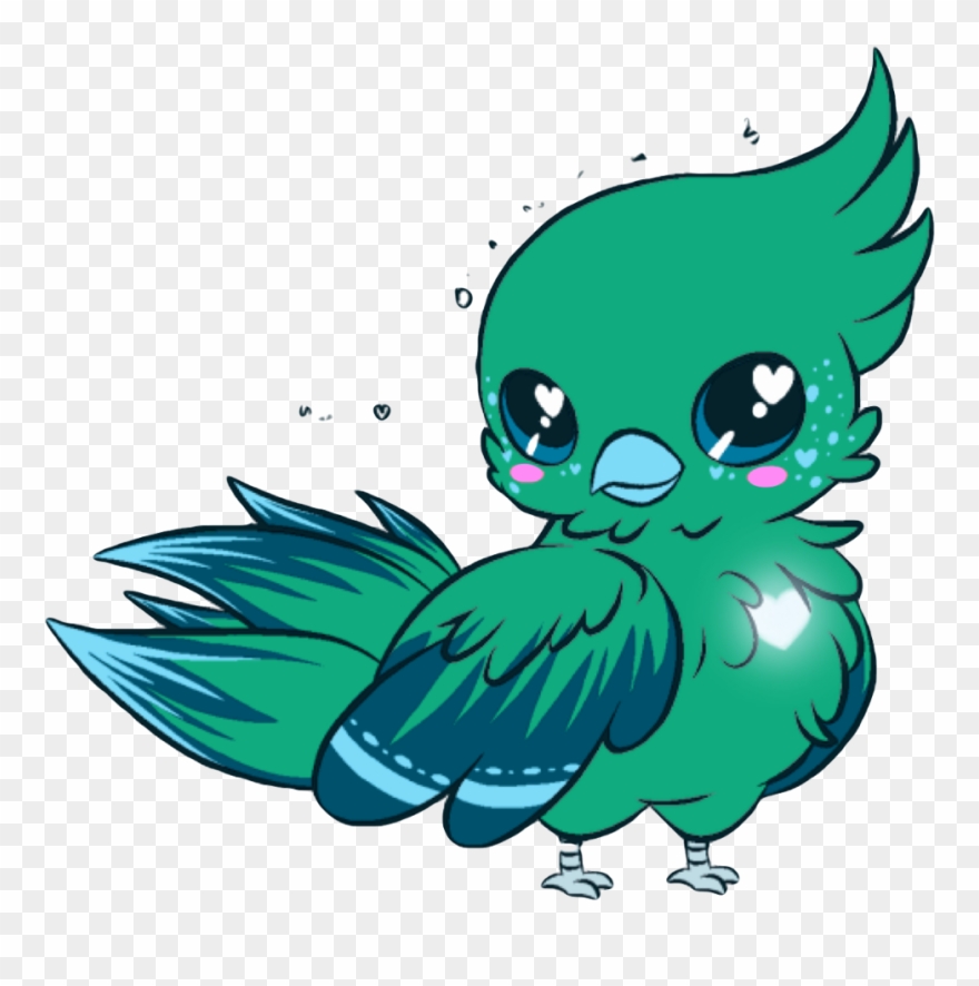 Drawn Parrot Kawaii - Cartoon Kawaii Cute Birds Clipart
