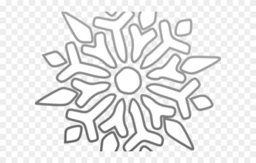 Snowflakes Clipart Outline - Single Snowflake Design - Png Download