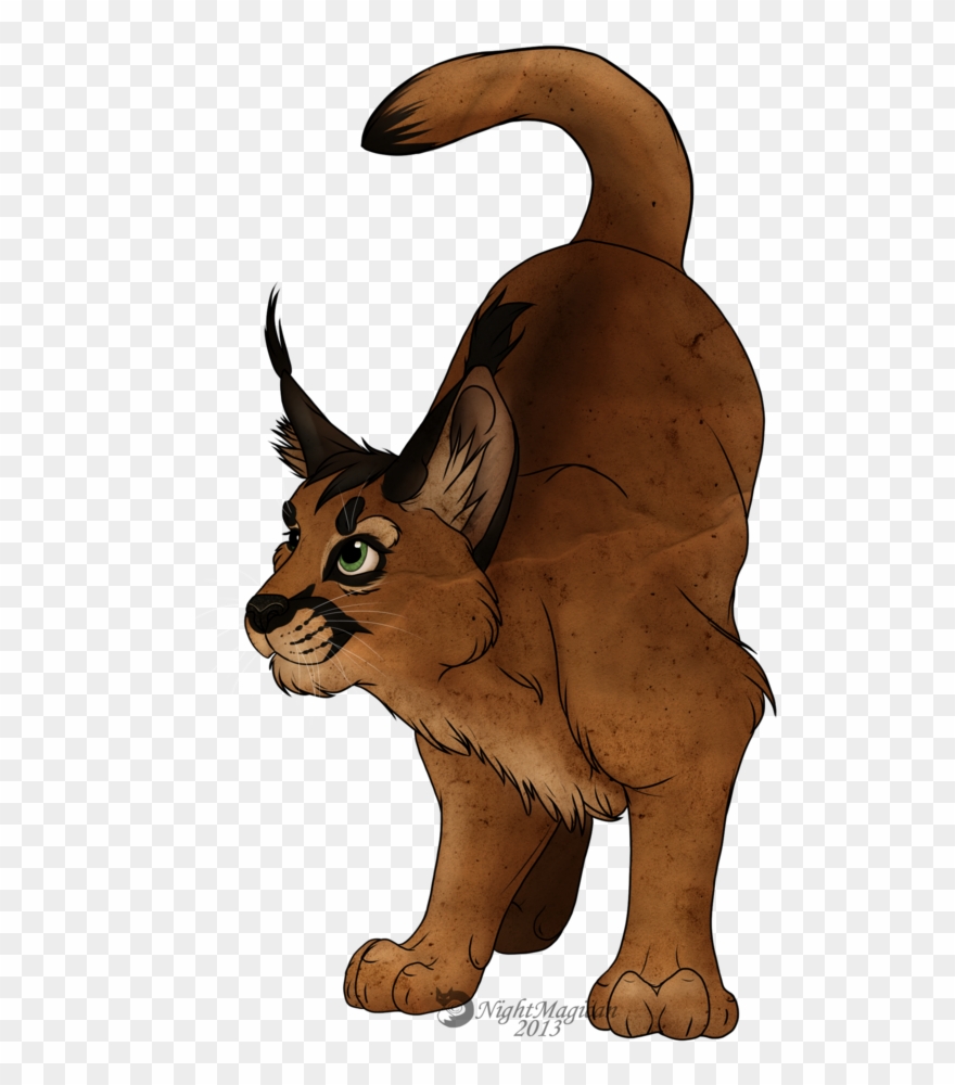 Cat Clipart Caracal - Cartoon - Png Download