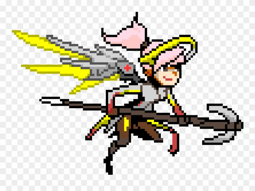 Mercy - Overwatch Mercy Pixel Spray Clipart