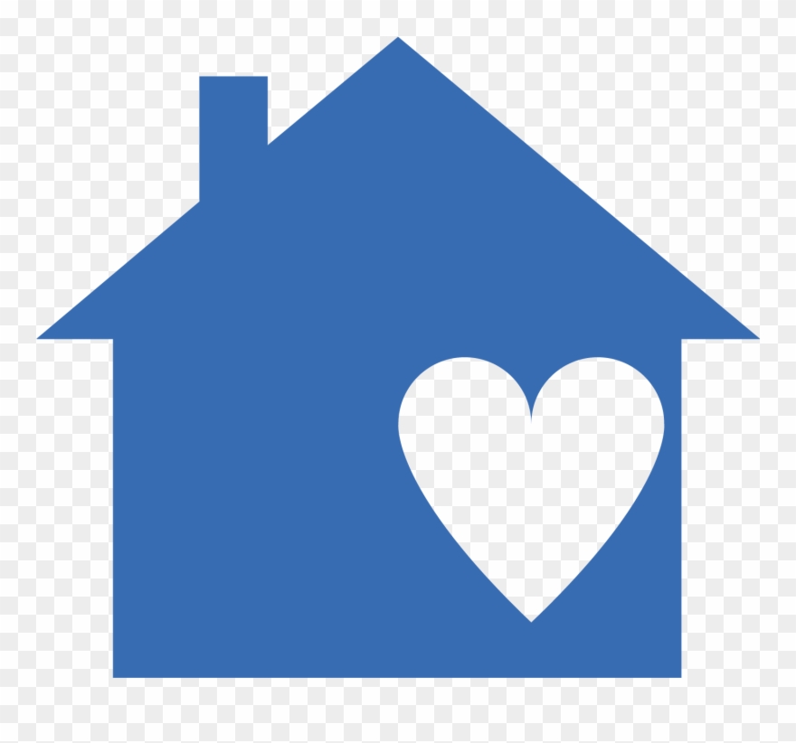 Bluehouse-01 - Blue House With Heart Clipart