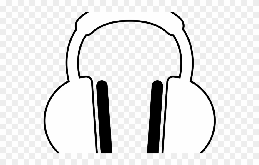 Black Amp White Clipart Phone - Headphone Clipart White - Png Download