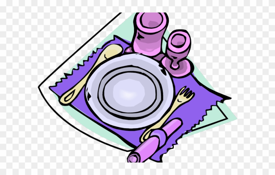 Dining Table Clipart Table Setting - Set Dinner Table Clipart - Png Download