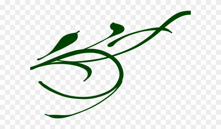 Green Leaves Clipart Border Design Png - Flower Vine Clip Art Transparent Png