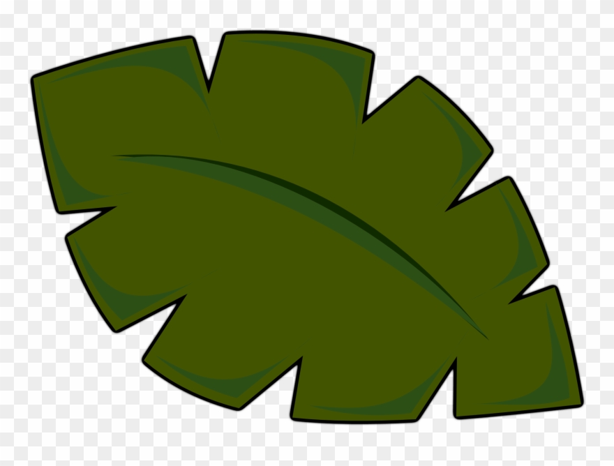 Clipart Of Jungle, Leaf And Scenic - Clip Art Palm Tree Leaves - Png Download
