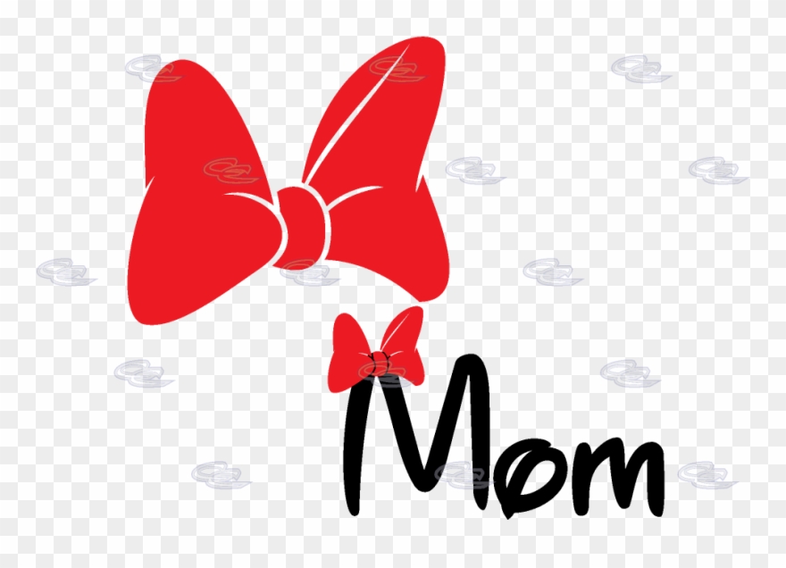 Mom Shirt Disney Font With Cute Minnie Mouse Bow - Disney Font Mom Png Clipart