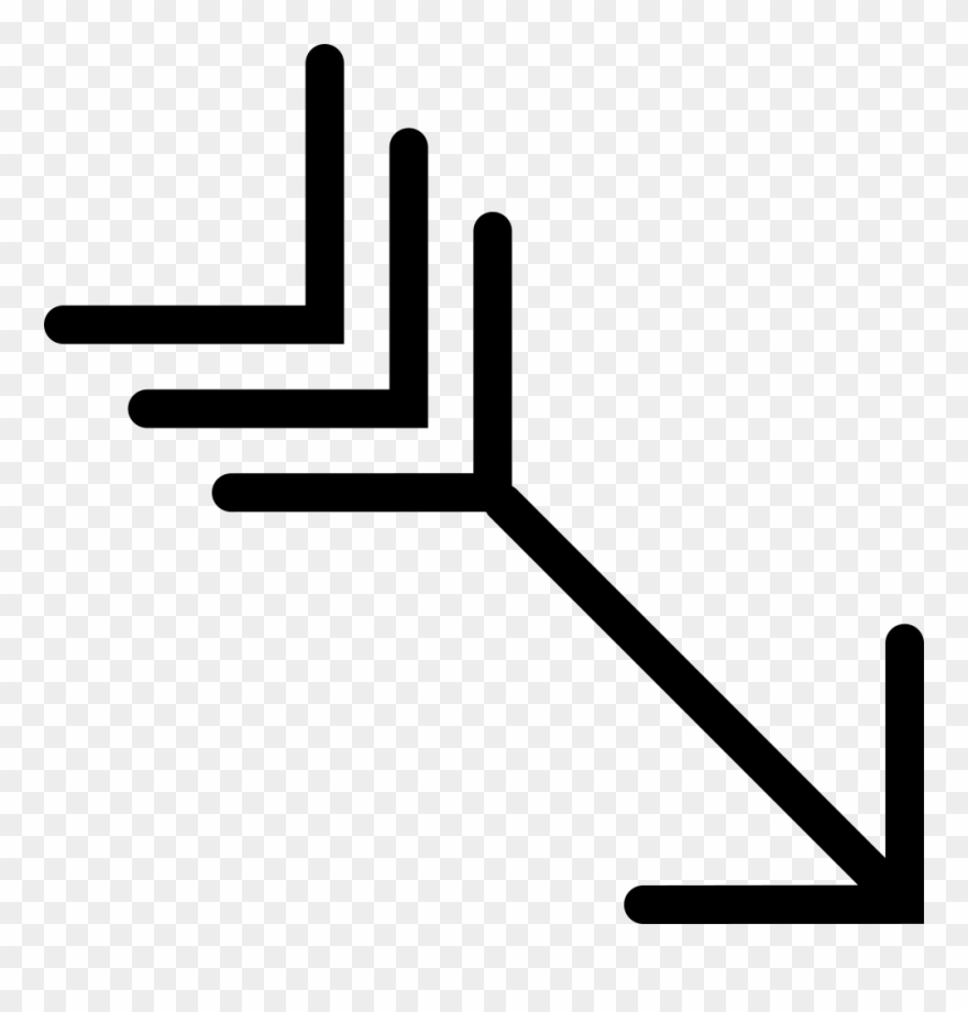 Indian Arrow Png - Down Arrow Pointing Right Clipart