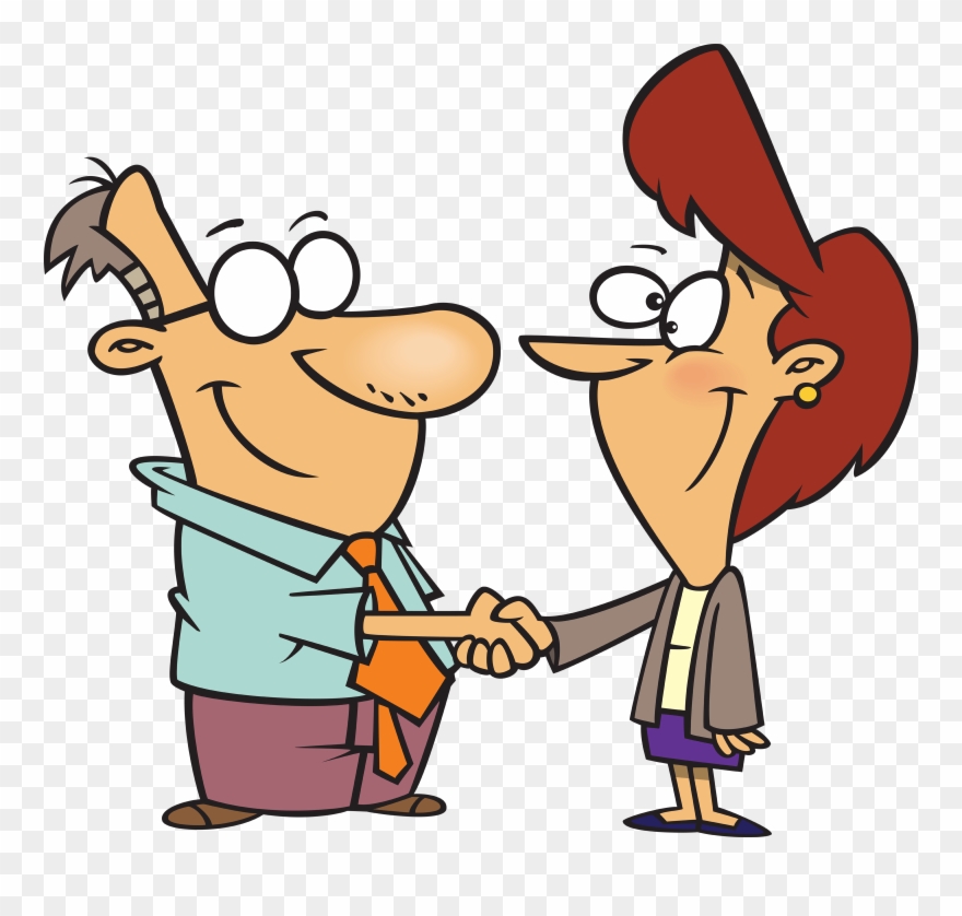 Persons Shaking Hands Clip Art - Cartoon People Shaking Hands - Png Download