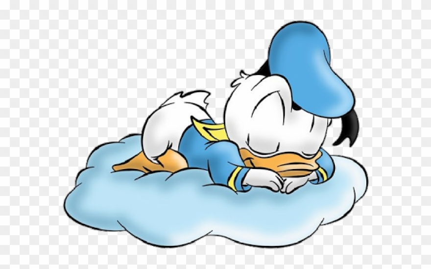 Donald Duck Clipart Cute Baby - Baby Donald Duck Sleeping - Png Download
