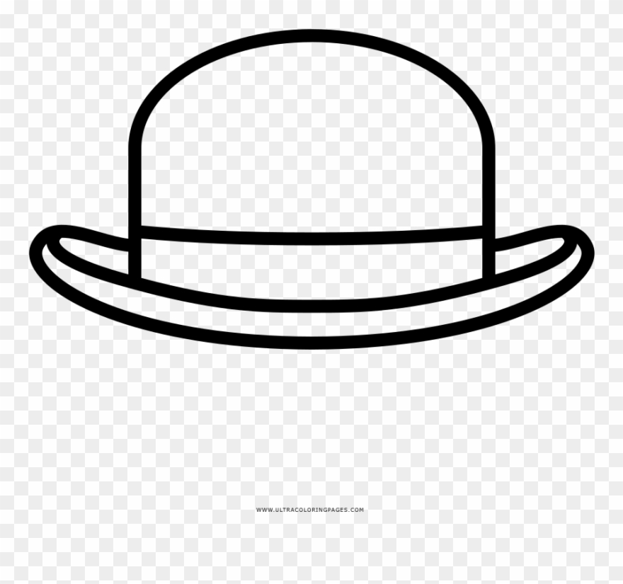 Bowler Hat Coloring Page - Dibujo Sombrero Para Colorear Clipart