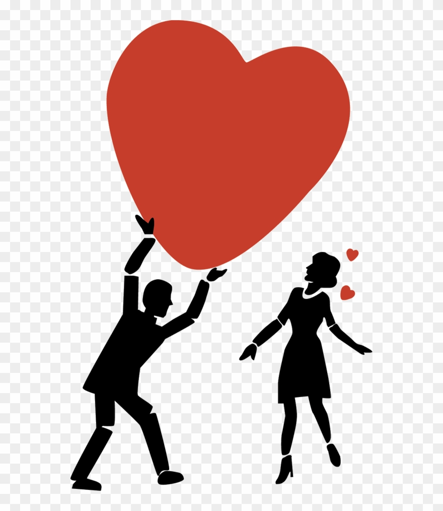 Heart Man And Lady - Illustration Clipart