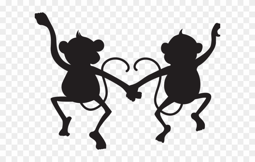 Year Of The Monkey Clipart Cute Hanging Monkey - Monkey Silhouette Clip Art - Png Download