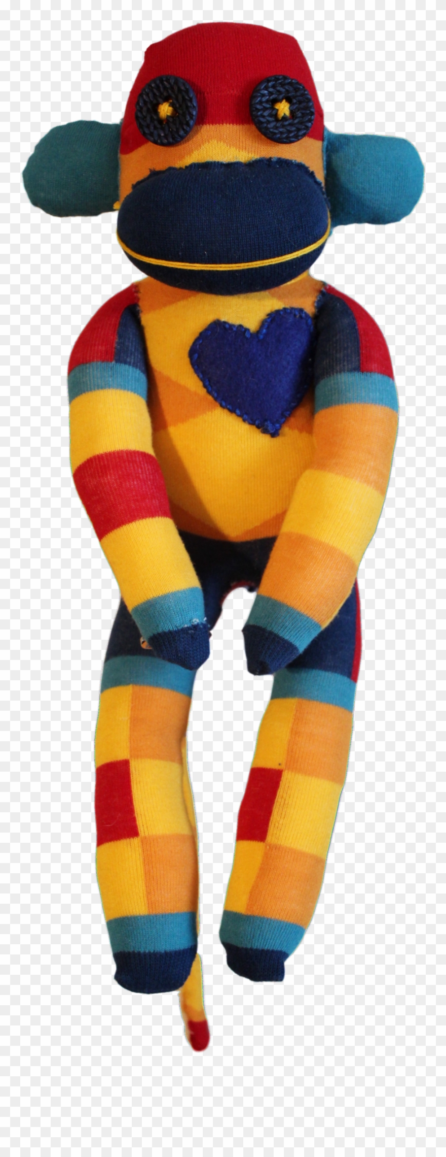 Handmade Sock Monkey Plush Toy With Funky Pattern Socks - Stuffed Toy Clipart
