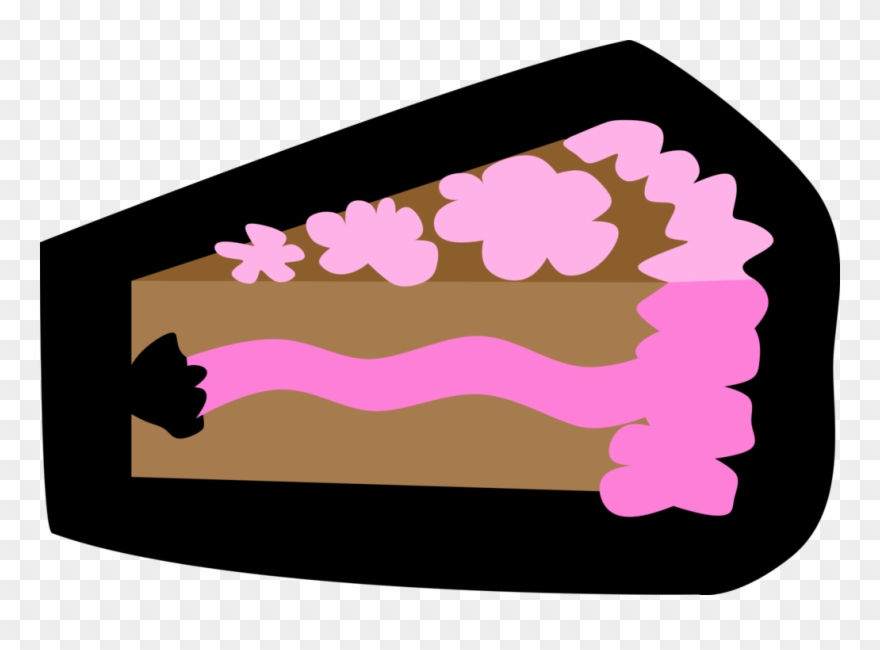 Vector Illustration Of Slice Of Baked Dessert Cake Clipart