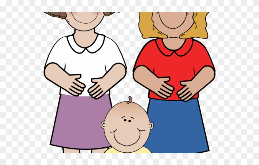 Birth Clipart Gave - Two Moms Family Clipart - Png Download