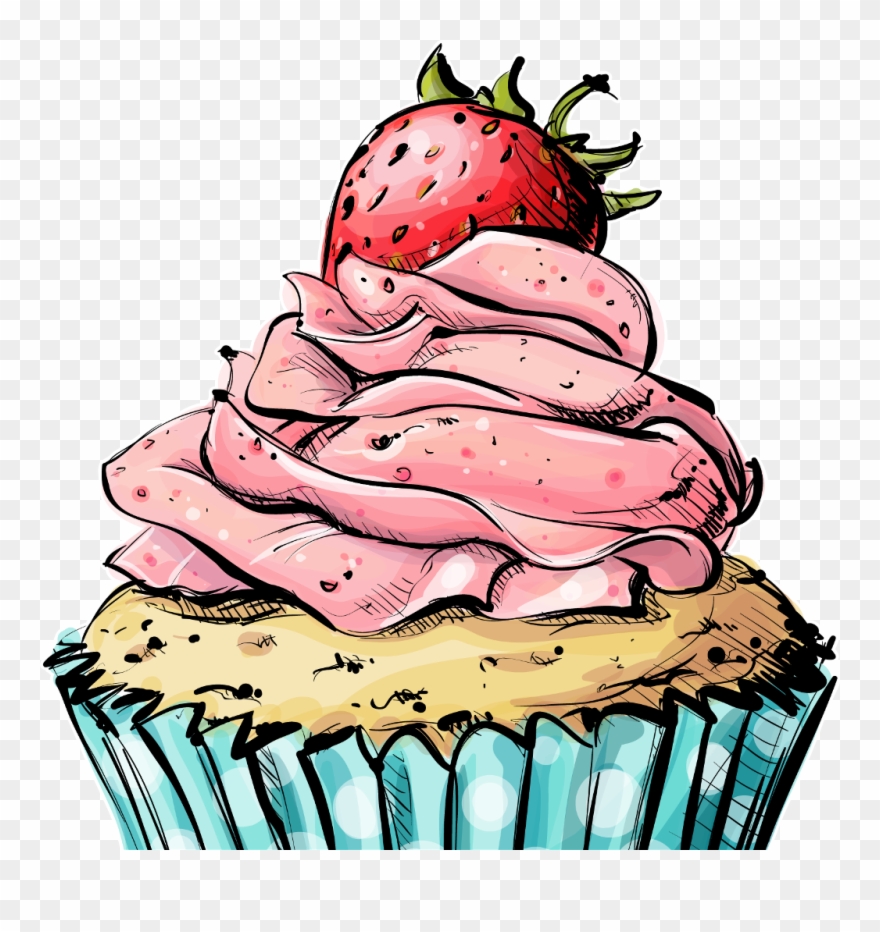 Cupcake Birthday Cake Bakery Muffin - Background Cupcake Poster Clipart