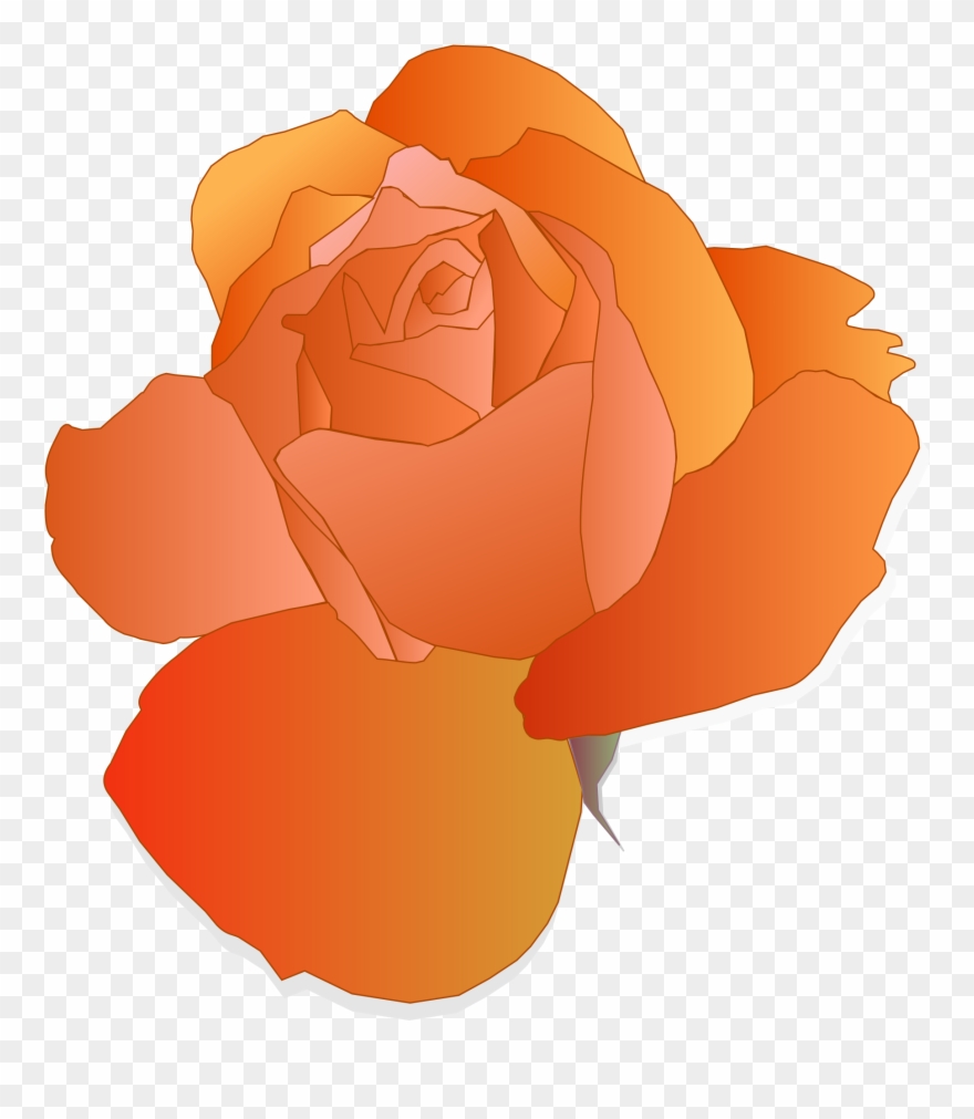 Clipart Orange Rose Rh Openclipart Org Black Rose Clip - Orange Rose Clipart - Png Download