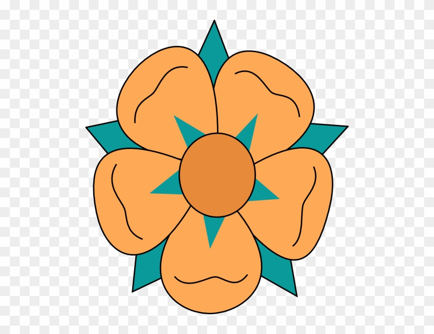 Orange Flowerette Svg Clip Arts 534 X 597 Px - Png Download