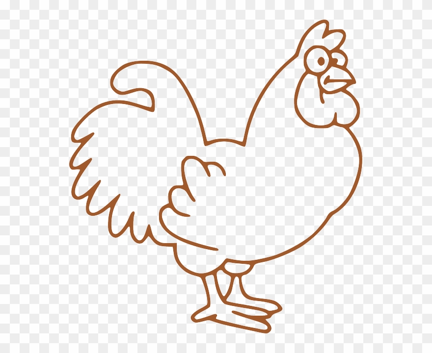 Gambar Ayam Hitam Putih Clipart