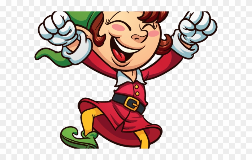 Crazy Clipart Elf - Santa Cartoon Elves - Png Download
