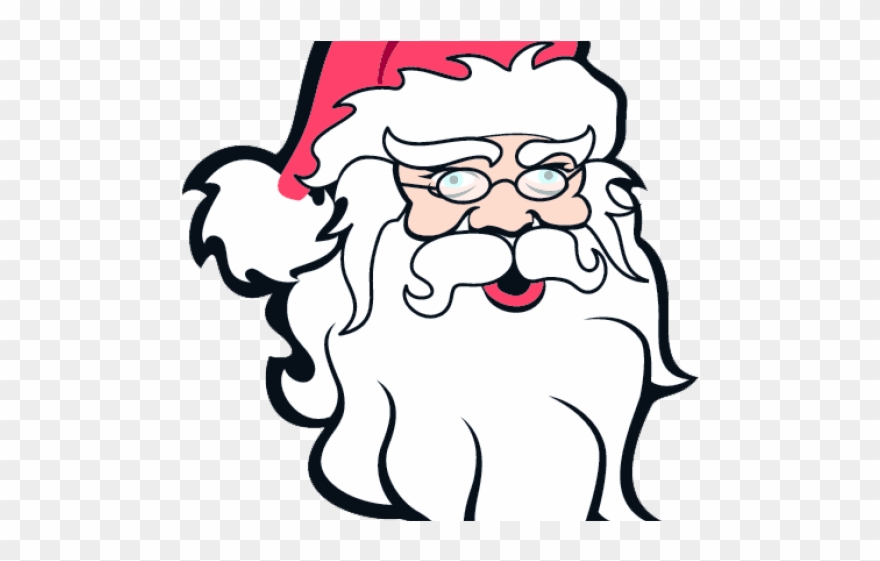 Moustache Clipart Santa Claus - Father Christmas Face Png Transparent Png