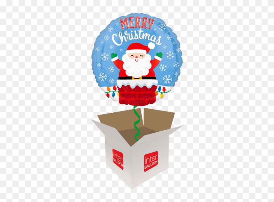 Merry Christmas Chimney Santa - Happy Birthday Granddaughter Balloon Clipart