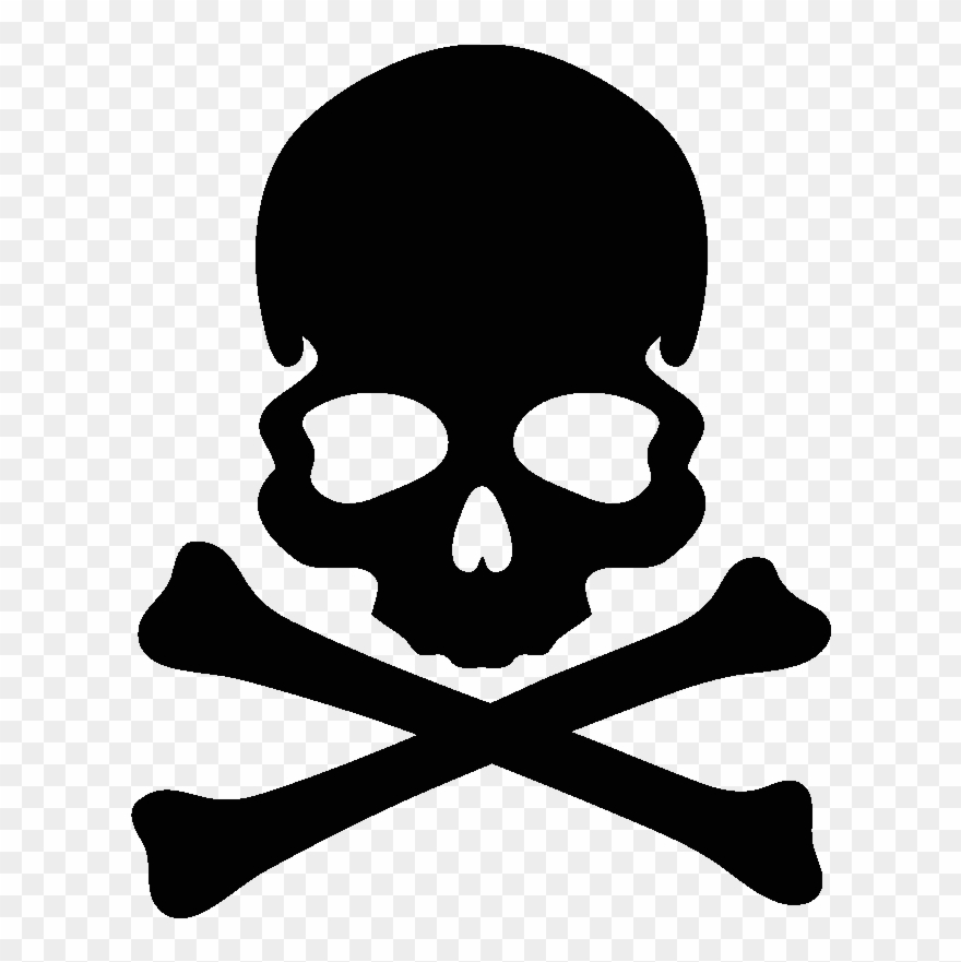 Sticker Tête De Mort & Os Noirs - Mastermind Skull Logo Clipart