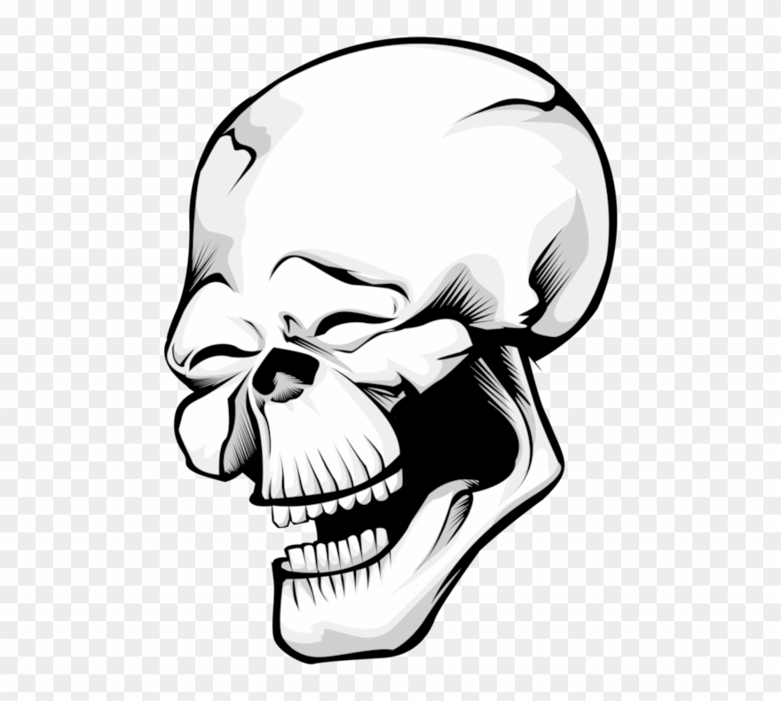 Skull Transparent Png - Laughing Skull Black And White Clipart